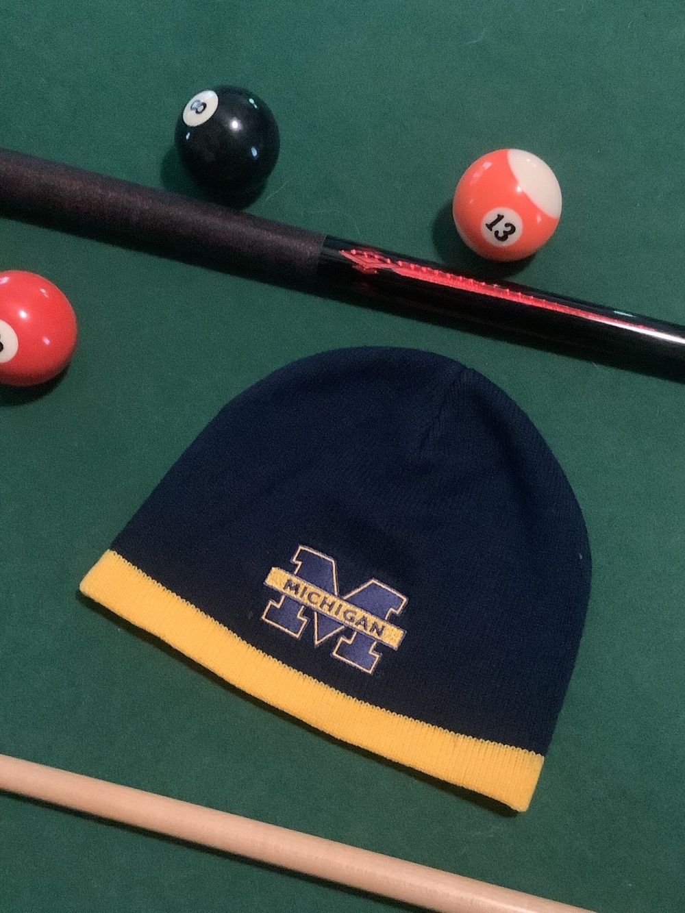 U of M - Michigan Logo - Navy & Yellow Knit - Beanie - hat - embroidered logo